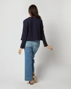 Megan Cardigan Jacket In Navy Bouclé Tweed -HERNO || ULLA JOHNSON || A.P.C. Shop S71410 4375