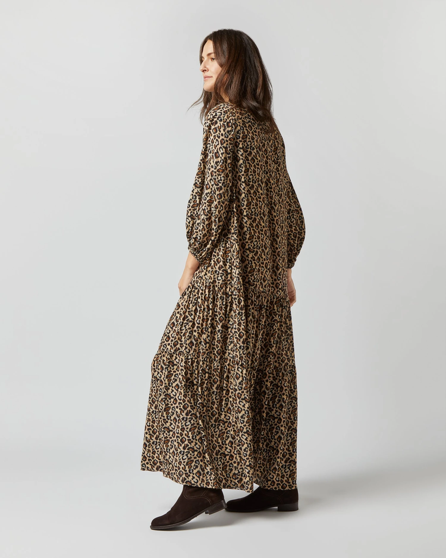 Isla Shirtdress In Camel/Black Painterly Leopard Crepe De Chine 10 Isla Shirtdress In Camel/Black Painterly Leopard Crepe De Chine - Image 10