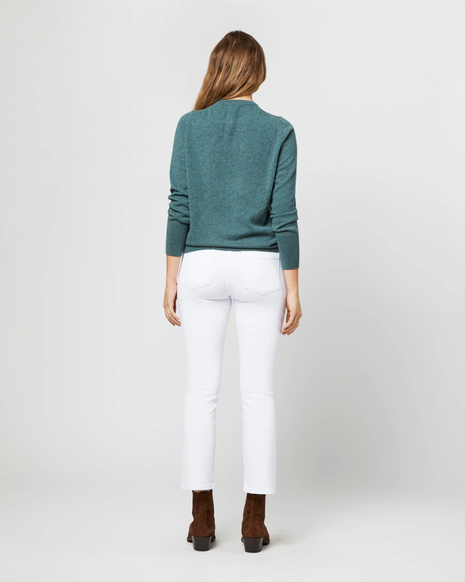 Cydney Boyfriend Crewneck Sweater In Heather Pine Cashmere 5 Cydney Boyfriend Crewneck Sweater In Heather Pine Cashmere - Image 5