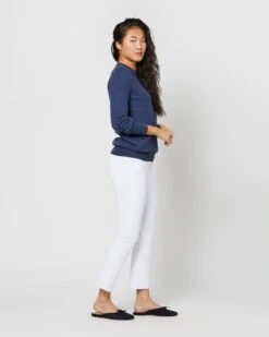 Cydney Boyfriend Crewneck Sweater In Heather Navy Cashmere 10 Cydney Boyfriend Crewneck Sweater In Heather Navy Cashmere -HERNO || ULLA JOHNSON || A.P.C. Shop S71425 2033