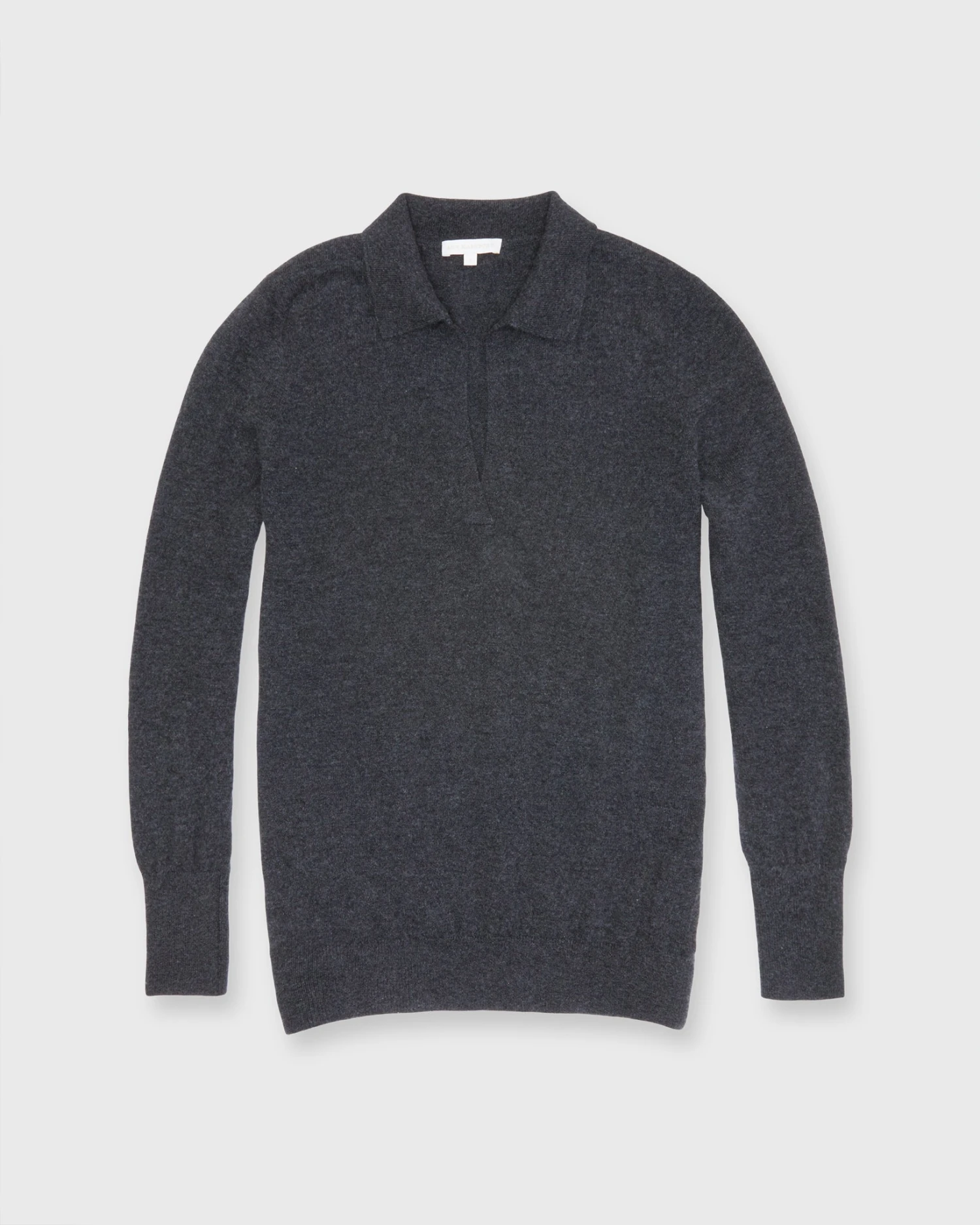 Cydney Johnny-Collar Sweater In Charcoal Cashmere 1 Cydney Johnny-Collar Sweater In Charcoal Cashmere