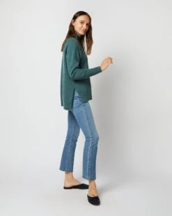 Marie Funnel-Neck Sweater In Heather Pine Cashmere 12 Marie Funnel-Neck Sweater In Heather Pine Cashmere -HERNO || ULLA JOHNSON || A.P.C. Shop S71430 2414