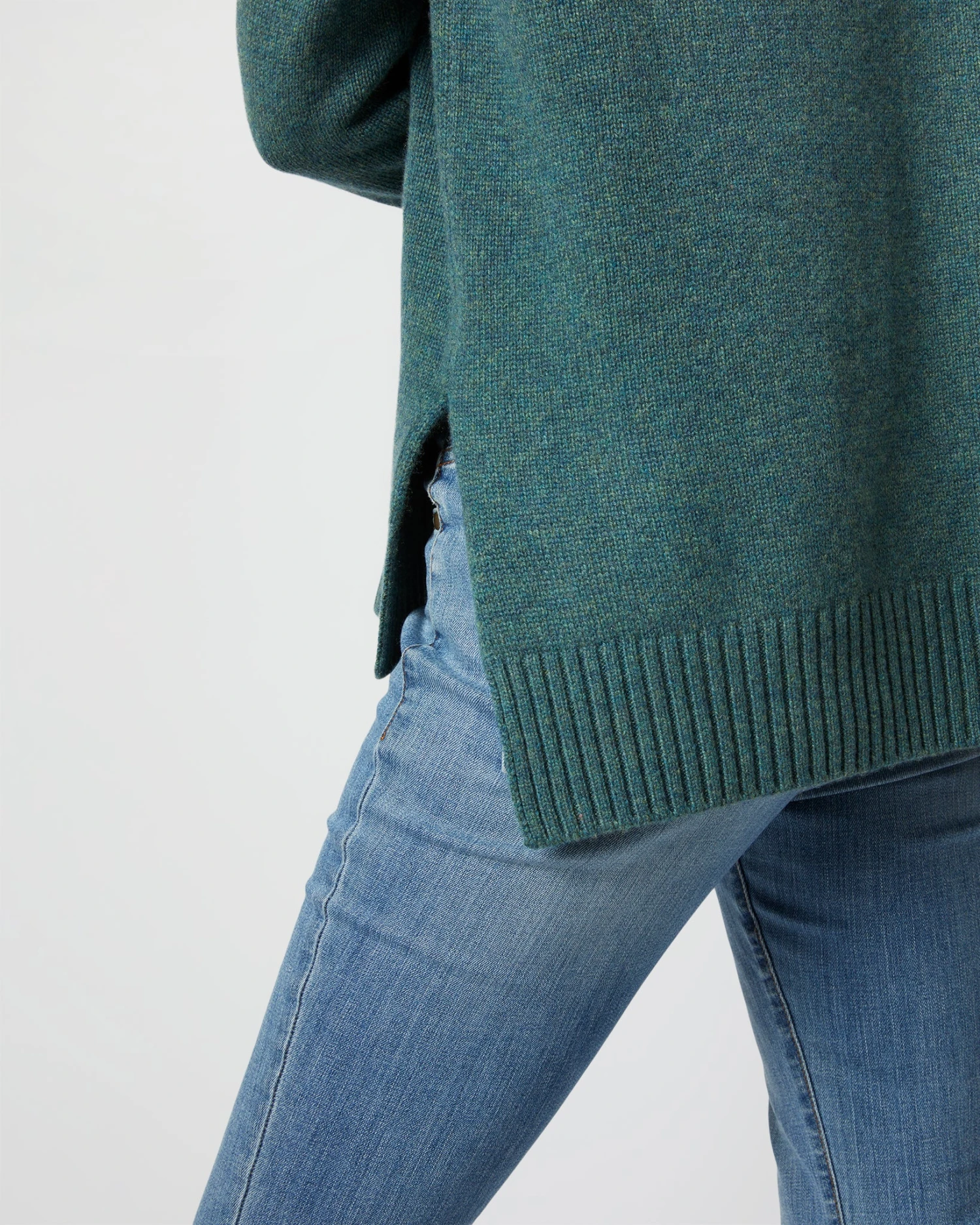 Marie Funnel-Neck Sweater In Heather Pine Cashmere 8 Marie Funnel-Neck Sweater In Heather Pine Cashmere - Image 8
