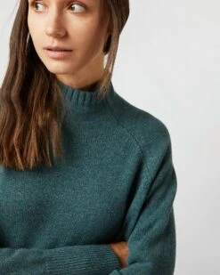 Marie Funnel-Neck Sweater In Heather Pine Cashmere 13 Marie Funnel-Neck Sweater In Heather Pine Cashmere -HERNO || ULLA JOHNSON || A.P.C. Shop S71430 2484