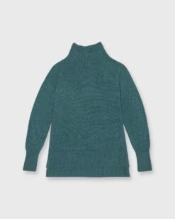 Marie Funnel-Neck Sweater In Heather Pine Cashmere