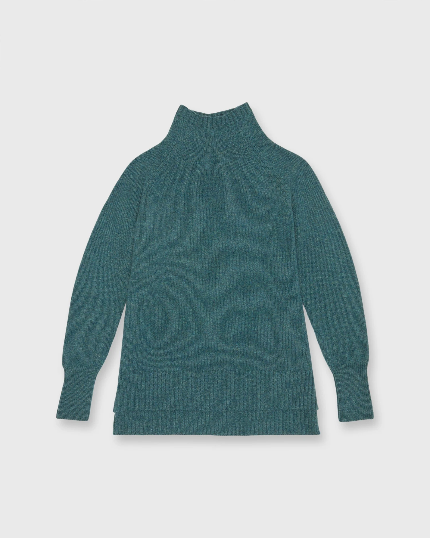 Marie Funnel-Neck Sweater In Heather Pine Cashmere 1 Marie Funnel-Neck Sweater In Heather Pine Cashmere