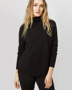 Marie Funnel-Neck Sweater In Black Cashmere -HERNO || ULLA JOHNSON || A.P.C. Shop S71431 3161