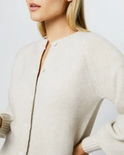 Stella Tuck-Stitch Cardigan In Rice Cashmere -HERNO || ULLA JOHNSON || A.P.C. Shop S71432 1382