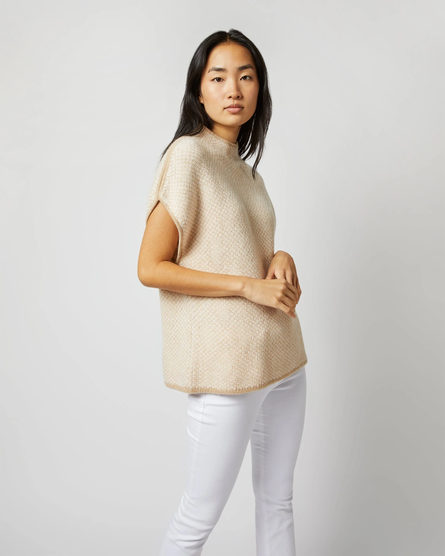 Athena Sweater In Ivory/Oatmeal/Pale Pink Cashmere 4 Athena Sweater In Ivory/Oatmeal/Pale Pink Cashmere - Image 4