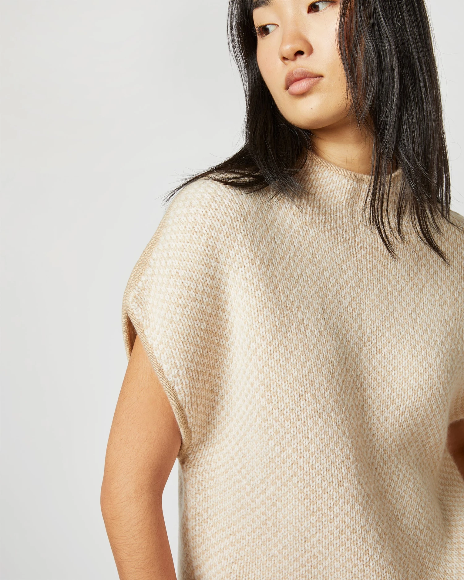 Athena Sweater In Ivory/Oatmeal/Pale Pink Cashmere 2 Athena Sweater In Ivory/Oatmeal/Pale Pink Cashmere - Image 2