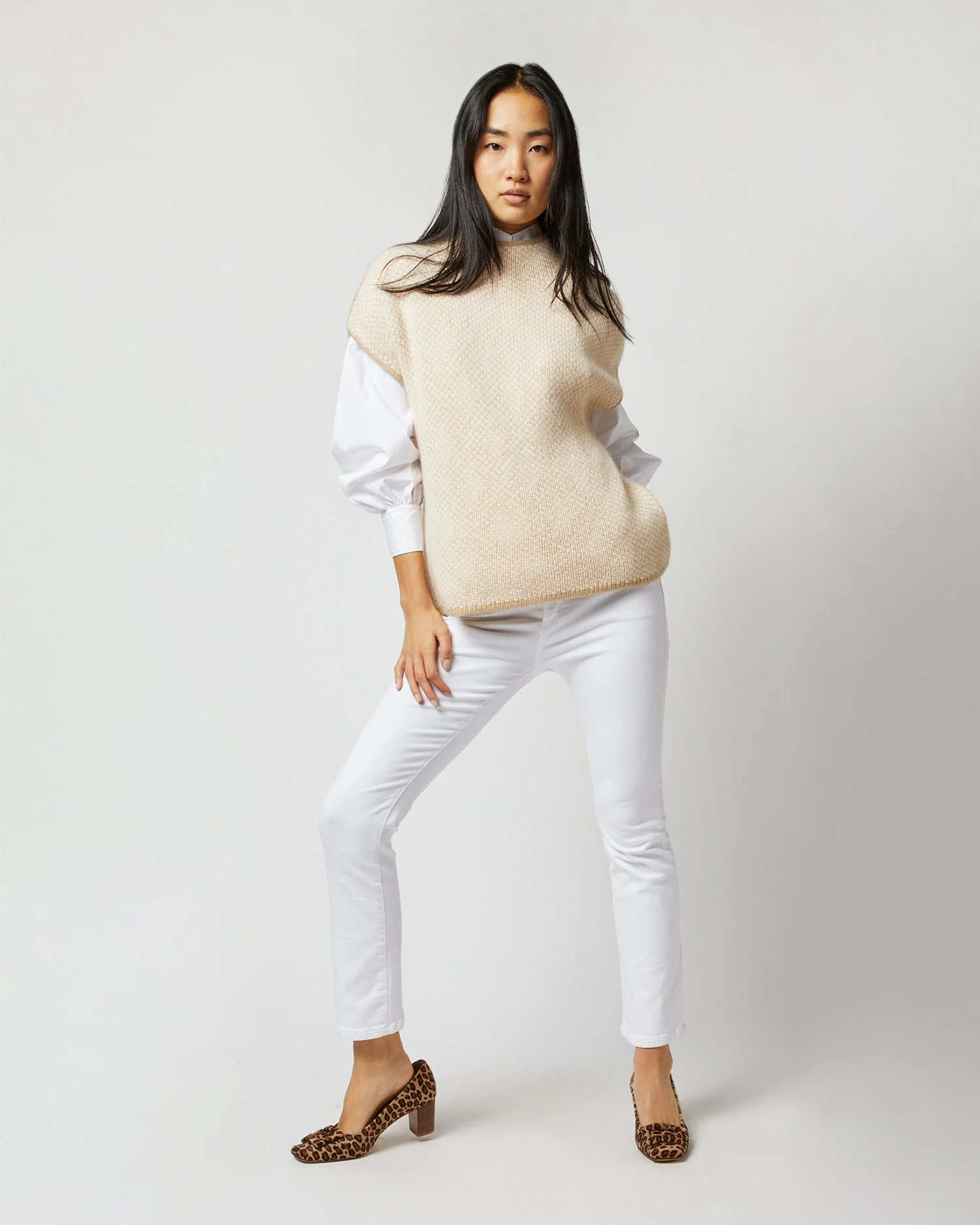 Athena Sweater In Ivory/Oatmeal/Pale Pink Cashmere 9 Athena Sweater In Ivory/Oatmeal/Pale Pink Cashmere - Image 9