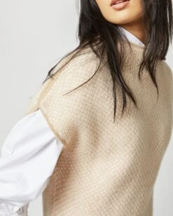 Athena Sweater In Ivory/Oatmeal/Pale Pink Cashmere 26 Athena Sweater In Ivory/Oatmeal/Pale Pink Cashmere -HERNO || ULLA JOHNSON || A.P.C. Shop S71442 5097