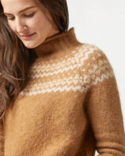 Marge Fairisle Sweater In Camel Brushed Wool/Alpaca Blend 14 Marge Fairisle Sweater In Camel Brushed Wool/Alpaca Blend -HERNO || ULLA JOHNSON || A.P.C. Shop S71443 2140