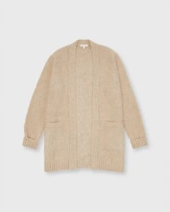 Tatum Cardigan In Light Natural Baby Alpaca/Baby Camel Hair Blend