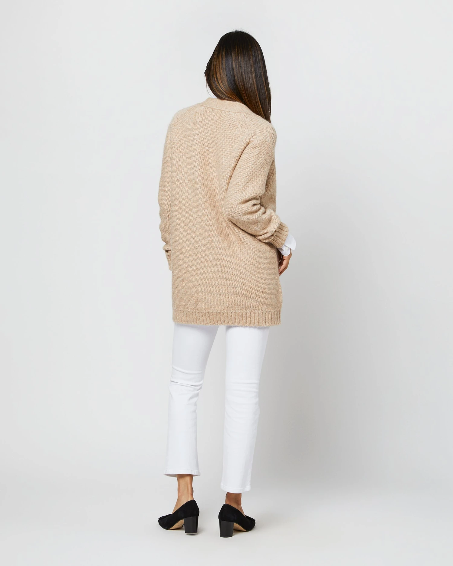 Tatum Cardigan In Light Natural Baby Alpaca/Baby Camel Hair Blend 4 Tatum Cardigan In Light Natural Baby Alpaca/Baby Camel Hair Blend - Image 4