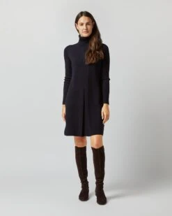 Fosette Dress In Navy Merino Wool 11 Fosette Dress In Navy Merino Wool -HERNO || ULLA JOHNSON || A.P.C. Shop S71445 1006