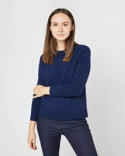 Eli Mid-Gauge Crewneck Sweater In Bright Navy Cashmere 8 Eli Mid-Gauge Crewneck Sweater In Bright Navy Cashmere -HERNO || ULLA JOHNSON || A.P.C. Shop S71446 4794