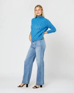 Stevie Sweater In Blue Multi Confetti Alpaca Blend -HERNO || ULLA JOHNSON || A.P.C. Shop S71449 4166