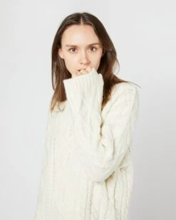 Jocelyn Aran Sweater In Ivory Wool/Baby Alpaca Blend 11 Jocelyn Aran Sweater In Ivory Wool/Baby Alpaca Blend -HERNO || ULLA JOHNSON || A.P.C. Shop S71450 4326