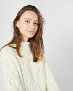 Jocelyn Aran Sweater In Ivory Wool/Baby Alpaca Blend 12 Jocelyn Aran Sweater In Ivory Wool/Baby Alpaca Blend -HERNO || ULLA JOHNSON || A.P.C. Shop S71450 4361