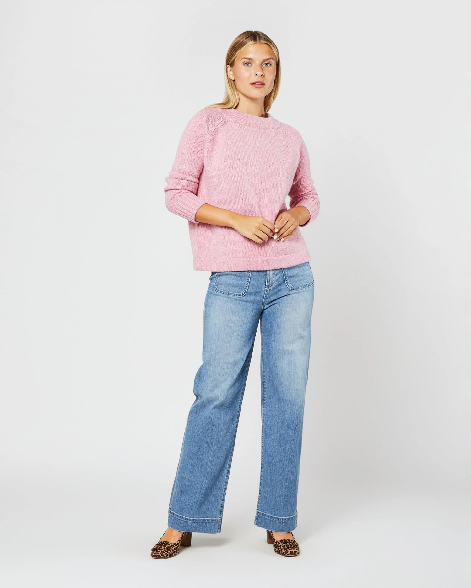 Golightly Sweater In Pink Donegal Cashmere 1 Golightly Sweater In Pink Donegal Cashmere