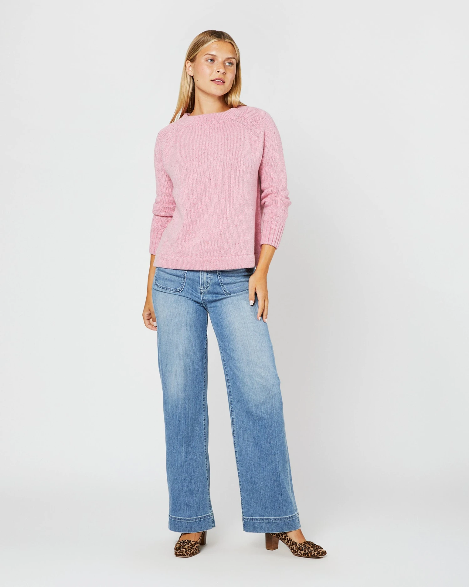 Golightly Sweater In Pink Donegal Cashmere 6 Golightly Sweater In Pink Donegal Cashmere - Image 6