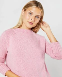 Golightly Sweater In Pink Donegal Cashmere 13 Golightly Sweater In Pink Donegal Cashmere -HERNO || ULLA JOHNSON || A.P.C. Shop S71451 4023