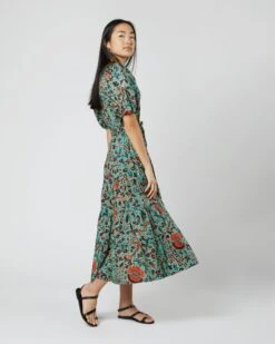 ULLA JOHNSON Olina Dress In Jade Trailing Lotus -HERNO || ULLA JOHNSON || A.P.C. Shop S71605 20
