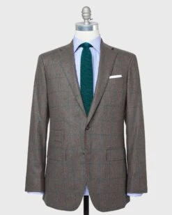 Virgil No. 3 Suit In Brown/Bluegrass Windowpane Flannel
