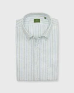 Button-Down Sport Shirt In Lovat Multi Stripe Oxford