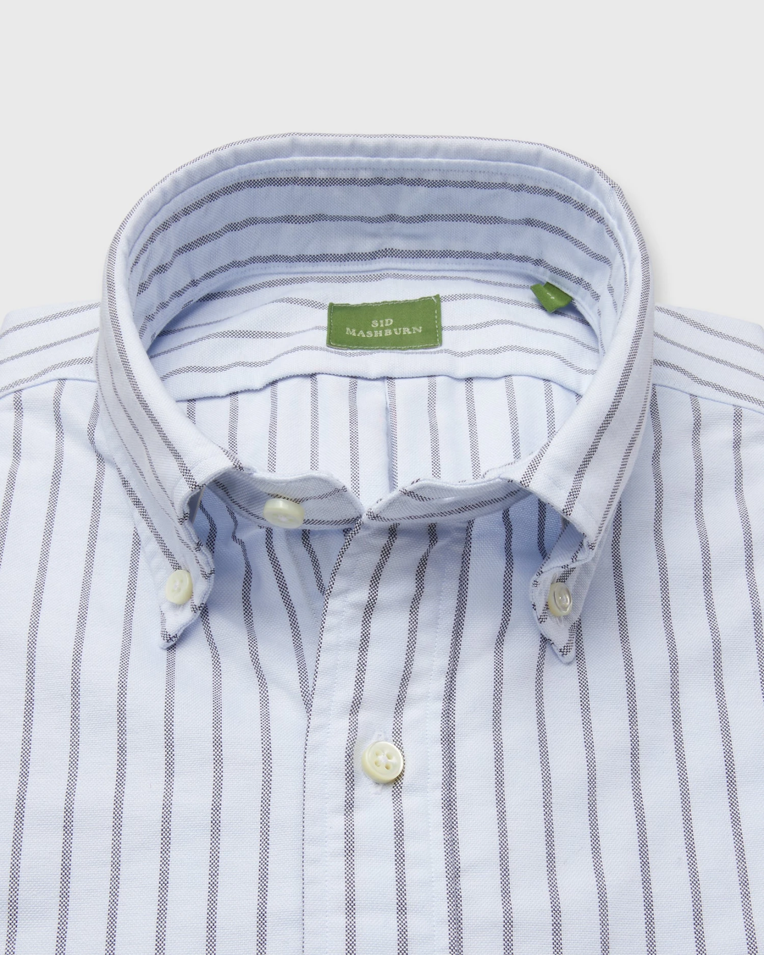 Button-Down Sport Shirt In Sky/Navy Stripe Oxford 2 Button-Down Sport Shirt In Sky/Navy Stripe Oxford - Image 2