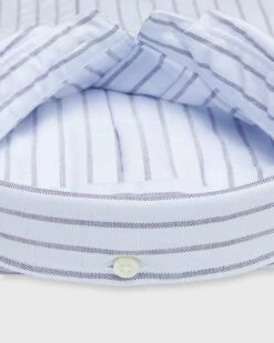 Button-Down Sport Shirt In Sky/Navy Stripe Oxford 5 Button-Down Sport Shirt In Sky/Navy Stripe Oxford -HERNO || ULLA JOHNSON || A.P.C. Shop S71721 356