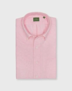 Button-Down Sport Shirt In Peach Oxford
