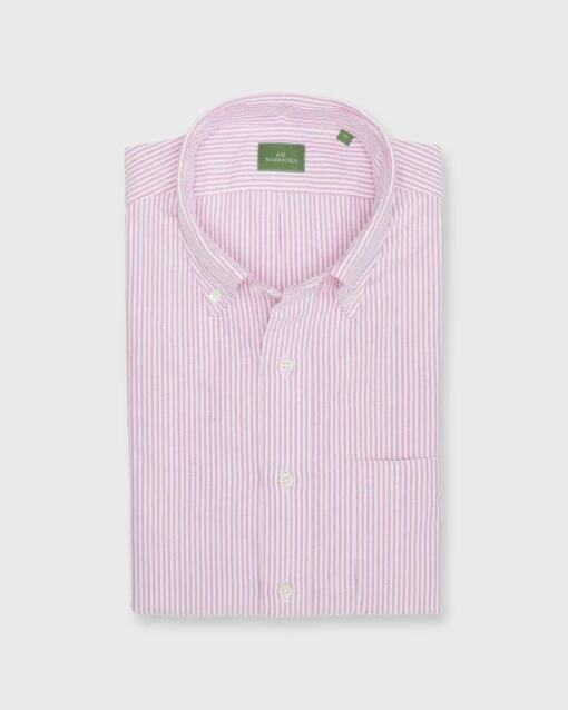 Button-Down Sport Shirt In Berry University Stripe Oxford -HERNO || ULLA JOHNSON || A.P.C. Shop S71730 247
