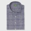 Otto Handmade Sport Shirt In Bone/Navy Brushed Glen Plaid Melton