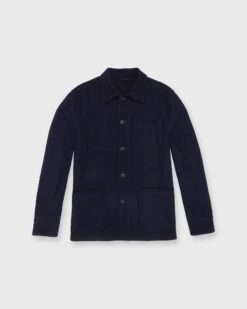 Chore Jacket In Navy Wool Melton