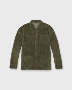 Chore Jacket In Olive Corduroy