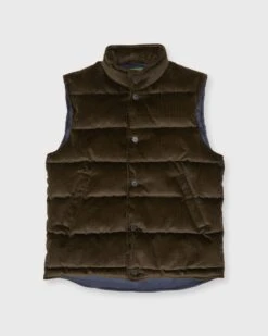 Cashball Vest In Chocolate Corduroy