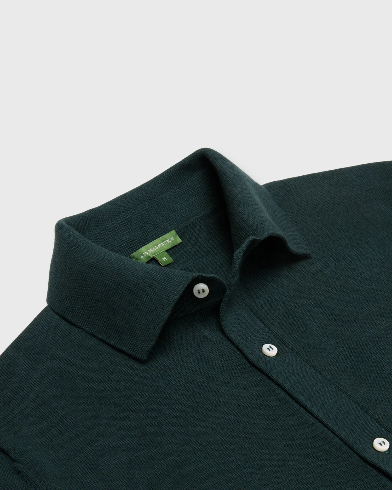 Long-Sleeved Full-Placket Sweater In Hunter Cotton 2 Long-Sleeved Full-Placket Sweater In Hunter Cotton - Image 2