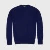 Fine-Gauge Crewneck Sweater In Bright Navy Escorial Wool