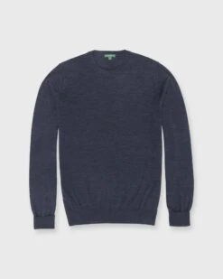 Fine-Gauge Crewneck Sweater In Coal Escorial Wool