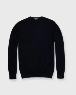 Fine-Gauge Crewneck Sweater In Black Cashmere