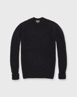 Hand-Knit Luxe Crewneck Sweater In Charcoal Cashmere