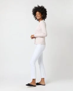 Nia Long-Sleeved Ribbed Cardigan In Blush Cotton/Silk 11 Nia Long-Sleeved Ribbed Cardigan In Blush Cotton/Silk -HERNO || ULLA JOHNSON || A.P.C. Shop S71892 3085