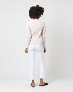 Nia Long-Sleeved Ribbed Cardigan In Blush Cotton/Silk 14 Nia Long-Sleeved Ribbed Cardigan In Blush Cotton/Silk -HERNO || ULLA JOHNSON || A.P.C. Shop S71892 3089