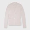 Nia Long-Sleeved Ribbed Cardigan In Blush Cotton/Silk