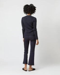 Nia Long-Sleeved Ribbed Cardigan In Navy Cotton/Silk 13 Nia Long-Sleeved Ribbed Cardigan In Navy Cotton/Silk -HERNO || ULLA JOHNSON || A.P.C. Shop S71894 1890