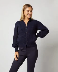 Alya Funnel-Neck Cardigan In Navy Cashmere -HERNO || ULLA JOHNSON || A.P.C. Shop S71898 2954