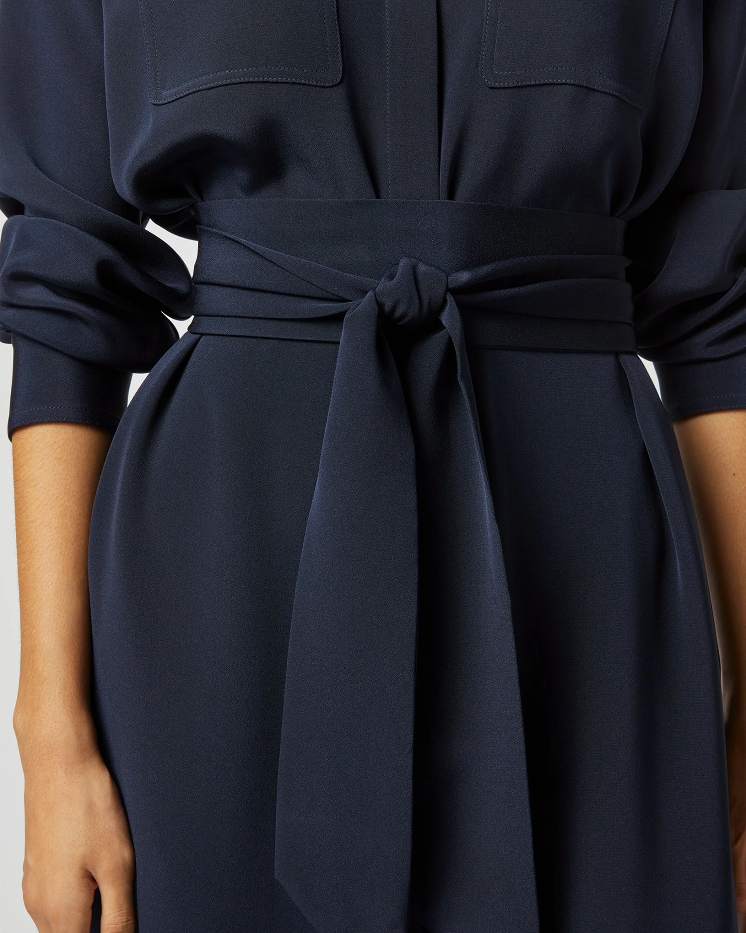 Hannah Dress In Navy Silk Crepe De Chine 8 Hannah Dress In Navy Silk Crepe De Chine - Image 8