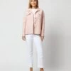 Fiona Shirt Jacket In Rose/Ivory Double-Faced Twill